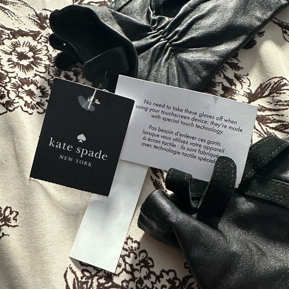 Kate Spade Black Leather Gloves - Picture 4 of 6